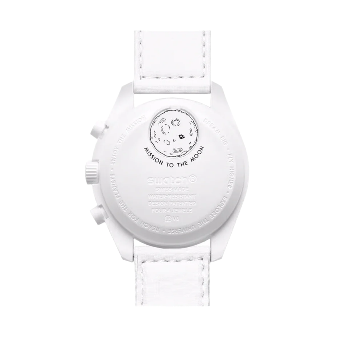 Swatch x Omega
Swatch Bioceramic moonswatch mission to moonphase snoopy white (limited edition)