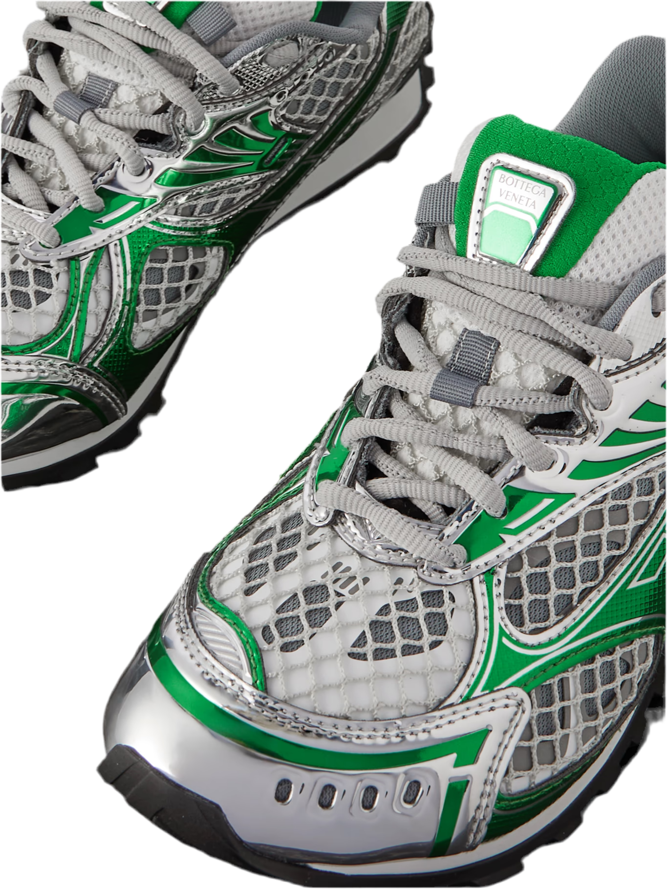 BOTTEGA VENETA “Silver & Green Orbit Sneakers”