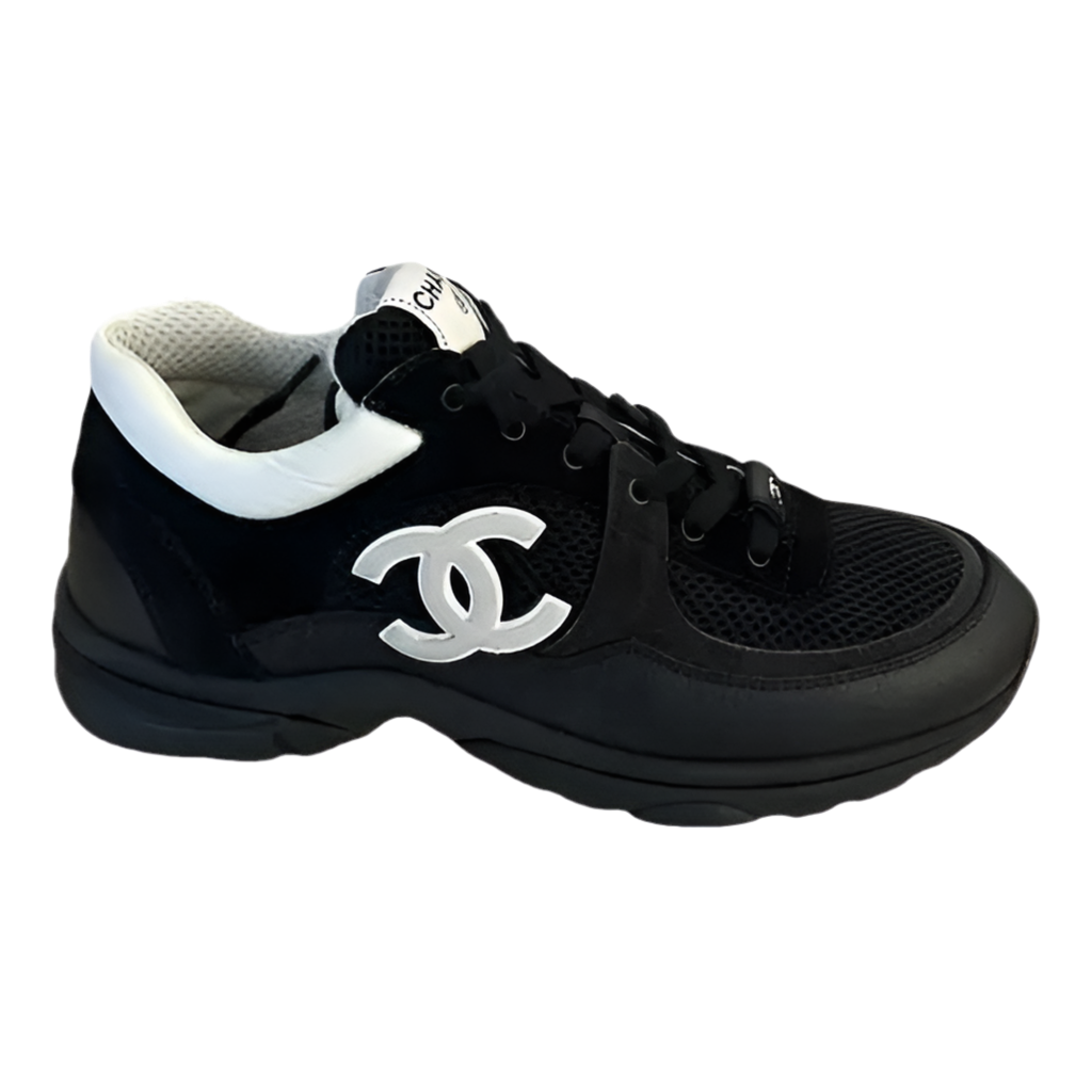 Chanel trainers leather witwith coffee logo